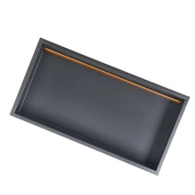 13 x 25 Inch LED Shower Niche Stainless Steel Recessed Wall Shelf Waterproof (Black)