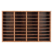 36-Compartment Wooden Literature Organizer Mail Sorter – (Dark Brown)