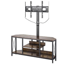 45In TV Stand with Mount for up to 75" TVs Entertainment Center with Power Outlet & LED Lights Adjustable Console 3-Tier Storage for Bedroom & Living Room