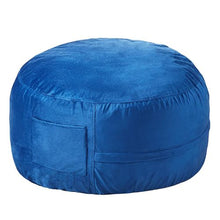 3ft Round Memory Foam Bean Bag Chair with Removable Washable Dutch Velvet Cover (Blue)