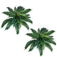 Green Branches Indoor Outdoor Decor Artificial Boston Ferns Plastic Fern (Pack of 2)