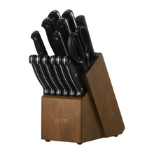 15-Piece German High Carbon Stainless Steel Knife Set with Sharpener & Wooden Block