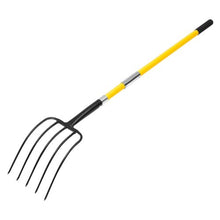 5-Tine Garden Fork – Heavy Duty Fiberglass Handle Pitchfork for Digging Composting & Aeration