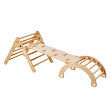 5-in-1 Pikler Triangle Set – Wooden Montessori Climbing Gym with Ramp & Arch for Toddlers (1–3 Years)