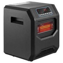 Infrared Heater 1500W Electric Space Heater 3 Heat Settings Remote 12H Timer Wheels (Black)