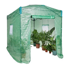 8.7 x 6 x 7.6' Ft High Strength PE Cover with Doors and Windows and Powder-Coated Steel Frame Pop Up Greenhouse WGH-8692-PE-75