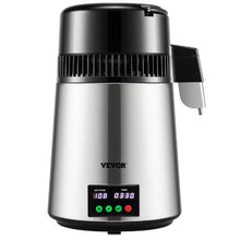 1.1 Gal Water Distiller 750W Stainless Steel Countertop Maker with Timer Temp Display Glass Carafe & 3 Carbon Packs - (Silver)