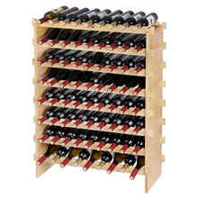 72 Bottle Wine Rack – 8-Tier Solid Bamboo Wood Storage for Kitchen & Bar – Natural Color