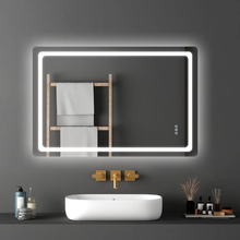 32" x 48" LED Bathroom Mirror with Anti-Fog Frontlit & Backlit Dimmable 3-Color Temperature Wall Mounted