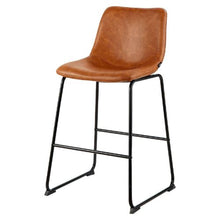 26-Inch Modern Bar Stool Set with Backrest Metal Legs Easy Assembly Armless Bar Chairs  for Kitchen Dining Room (Brown)