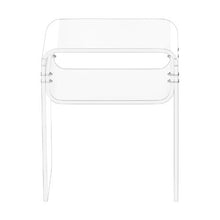 Clear Acrylic 2-Tier Side Table with Storage Shelf 11.8 x 15.7 x 19.7-Inch