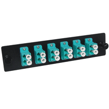 6-Port 10 Gig OM3/OM4 Multimode Fiber Adapter Panel LC Duplex Couplers with Flanges FB24-2613LCG12