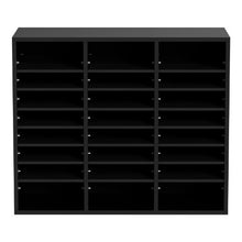 24-Compartment Wooden Literature Organizer Mail Sorter –  ( Black )