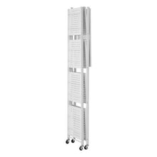 5-Tier Foldable Metal Storage Shelf with Wheels No Assembly (White)