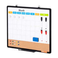 24"x 18" Monthly Calendar Whiteboard & Cork Board Combo with Aluminum Frame – 2-in-1 for School &Office