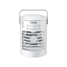 Portable Evaporative Air Cooler 4-in-1 Mini Air Conditioner 3-Speed 600ml Water Tank Smart Timer 7-Color Light Desk AC Fan
