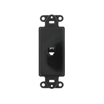 6P4C Telephone Decora Insert Screw Terminal Black 40649-E