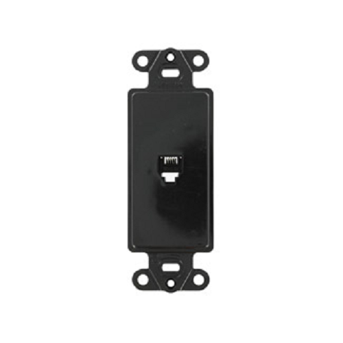 6P4C Telephone Decora Insert Screw Terminal Black 40649-E