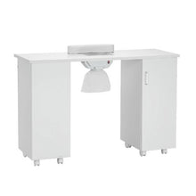 Rolling Nail Table with Electric Dust Collector (White)