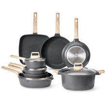 19 PiecePots and Pans Set Nonstick and Granite Cookware Set for Kitchen (Black)