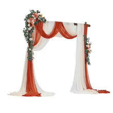 33' Ft Burnt Orange Wedding Arch Draping Fabric Reception Backdrop Wedding Decoration Artificial Wedding Arch Flowers Kit XH-HQ07 (Pack of 5)