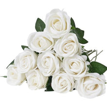 White Roses Realistic Bouquet for Xmas Home Decor Artificial Flowers (120 PCS)