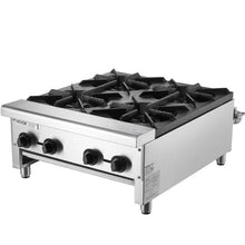 Commercial 4-Burner Gas Stove 112,000 BTU Propane/Natural Gas Range Stainless Steel