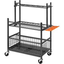 Garden Tool Organizer 16-Slot Metal Rack with Hooks & Wheels Yard Tool Stand for Garage & Shed