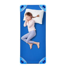 52" x 23" Blue Stackable Toddler Nap Cots with Portable Daycare Beds for Preschool & Kids (Pack of 4)