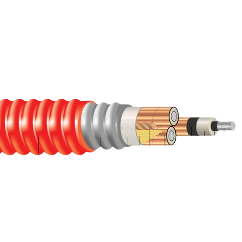 3/0 AWG 3C MV-105 Aluminum Interlocked Armor NL-EPR 133% Insulation PVC Red Jacket 15kV