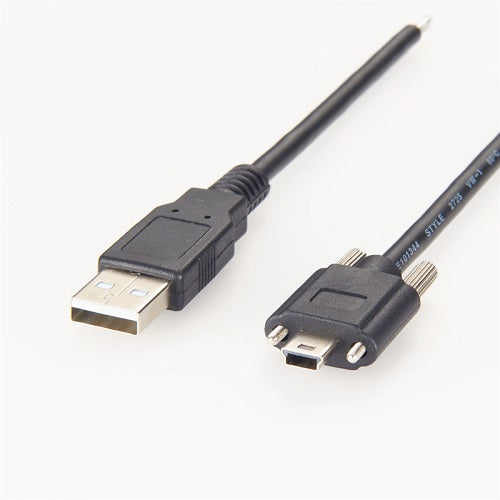 USB 2.0 Type A to Mini B Cable with Locking Screw PCM-CLC-19