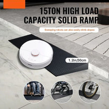 1.2" Rise Cuttable Rubber Threshold Ramp for Sweeping Robots & Wheelchairs, Non-Slip, 35.4" Wide for Doorways & Driveways