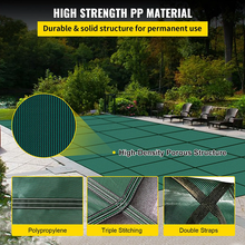 20 x 38 ft Inground Pool Safety Cover Green Mesh Winter Cover Solid Design (No Tray)