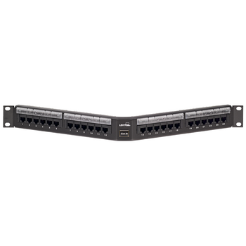 24-Port Cat 6 Angled 110-Style Patch Panel with Magnifying Lens 69587-L24