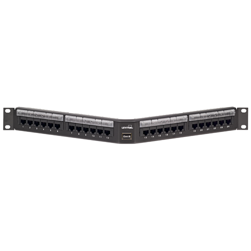 24-Port Cat 6 Angled 110-Style Patch Panel with Magnifying Lens 69587-L24