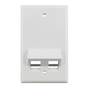 2 Port Angled Single Gang Ul Abs White Keystone Wall Plate S45-3202AW (Pack of 115)