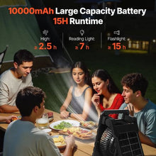 4W 7” Portable Cordless Integrated 10000mAh Rechargeable Solar LED Lantern Fan