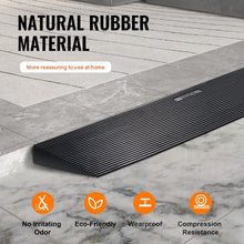 1.2" Rise Cuttable Rubber Threshold Ramp for Sweeping Robots & Wheelchairs, Non-Slip, 35.4" Wide for Doorways & Driveways