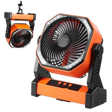 8 Inch Table-type Portable Rechargeable Fan with LED Lantern 4-Speed Adjustable, USB Battery-Powered Table Fan