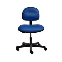 17" H - 22" H Desk Height Vinyl Chair No Arms PL12-V-BLUE-211 Blue