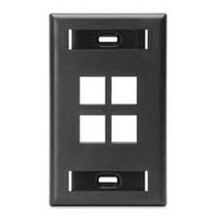 Leviton Single-Gang QUICKPORT™ Wallplate with ID Windows 42080-4ES