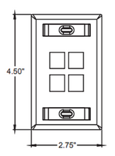 Leviton Single-Gang QUICKPORT™ Wallplate with ID Windows 42080-4ES