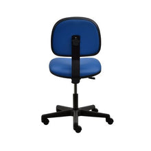 17" H - 22" H Desk Height Vinyl Chair No Arms PL12-V-BLUE-211 Blue