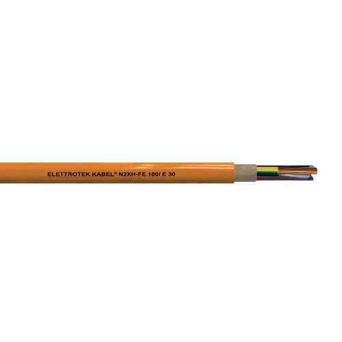 14 AWG 5C Solid/Stranded Bare Copper Unshielded XLPE HFFR N2XH-FE 0.6/1KV Security Cable
