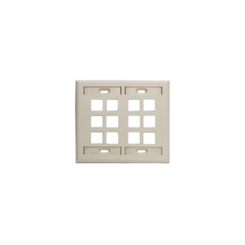 Dual-Gang QUICKPORT Wallplate with ID 12-Port 42080-12I