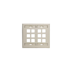 Dual-Gang QUICKPORT Wallplate with ID 12-Port 42080-12I
