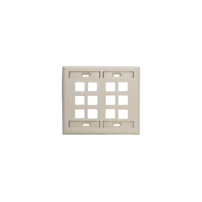 Dual-Gang QUICKPORT Wallplate with ID 12-Port 42080-12I