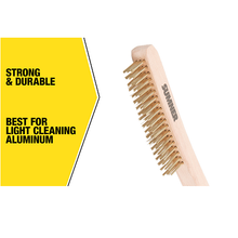 Brass Wire Long curved wood handle with pre-drilled hole for hanging Brush BWB (Pack of 24)