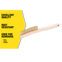 Brass Wire Long curved wood handle with pre-drilled hole for hanging Brush BWB (Pack of 24)