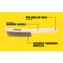 Long curved wood handle with pre-drilled hole for hanging Steel Wire Brush SWB (Pack of 24)